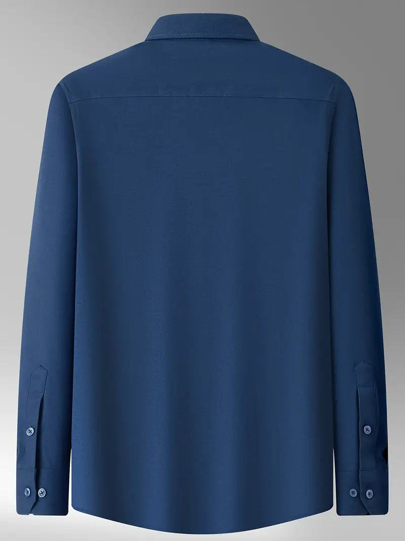 Men's Casual Navy Long Sleeve Shirt