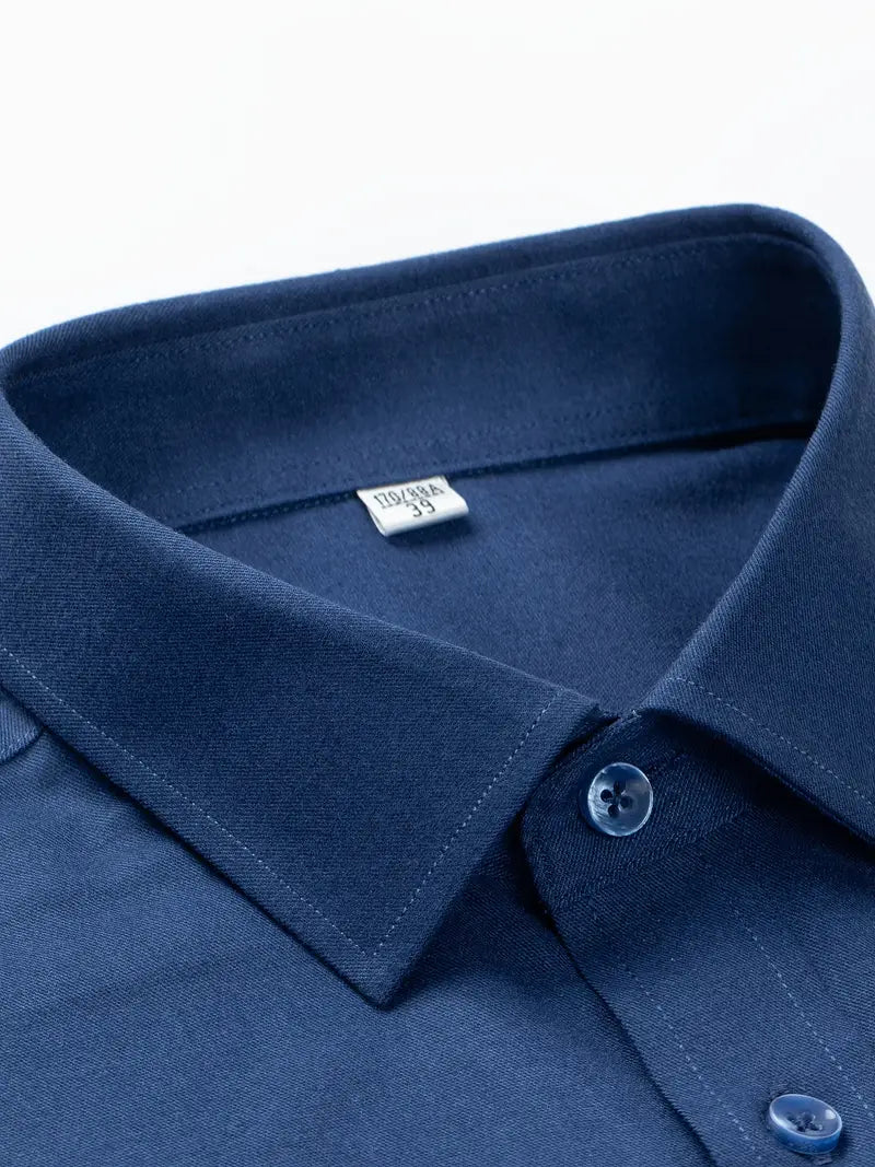 Men's Casual Navy Long Sleeve Shirt